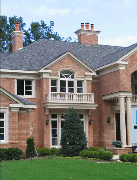 brick house and window with barrasso precast