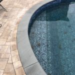 radius pool coping with full nose bluestone sahara chestnut light