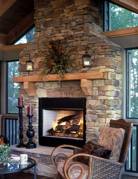 wood fire place